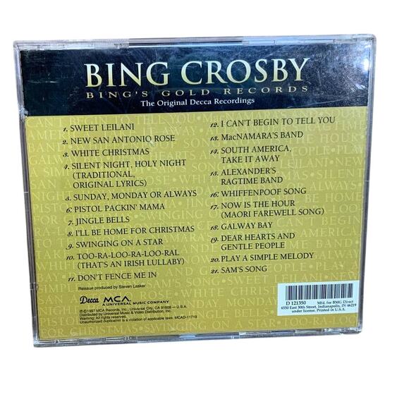 Vintage 1997 Bing Crosby's Gold Records by MCA Audio Music CD - Picture 3 of 3